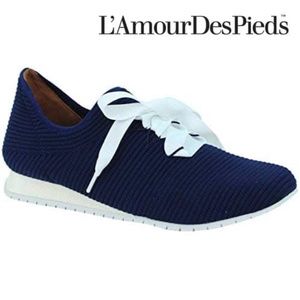 L'amour Des Pieds Taimah Sneaker Navy White Lace Up Runner Comfortable Shoes 6